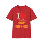 I Love Wieners | Funny Adult Humor Raunchy Gift for Hot Dog Lovers T-Shirt