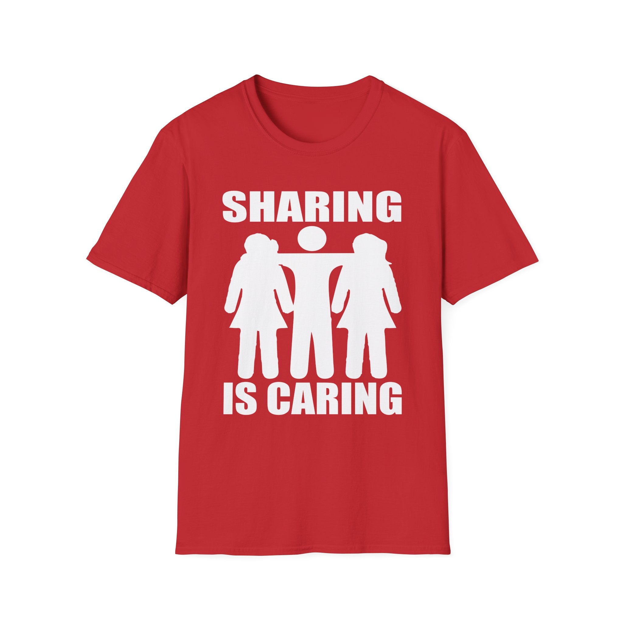 Sharing Is Caring Threesome | Funny Threesome Throuple Swinger Gift for Couples T-Shirt