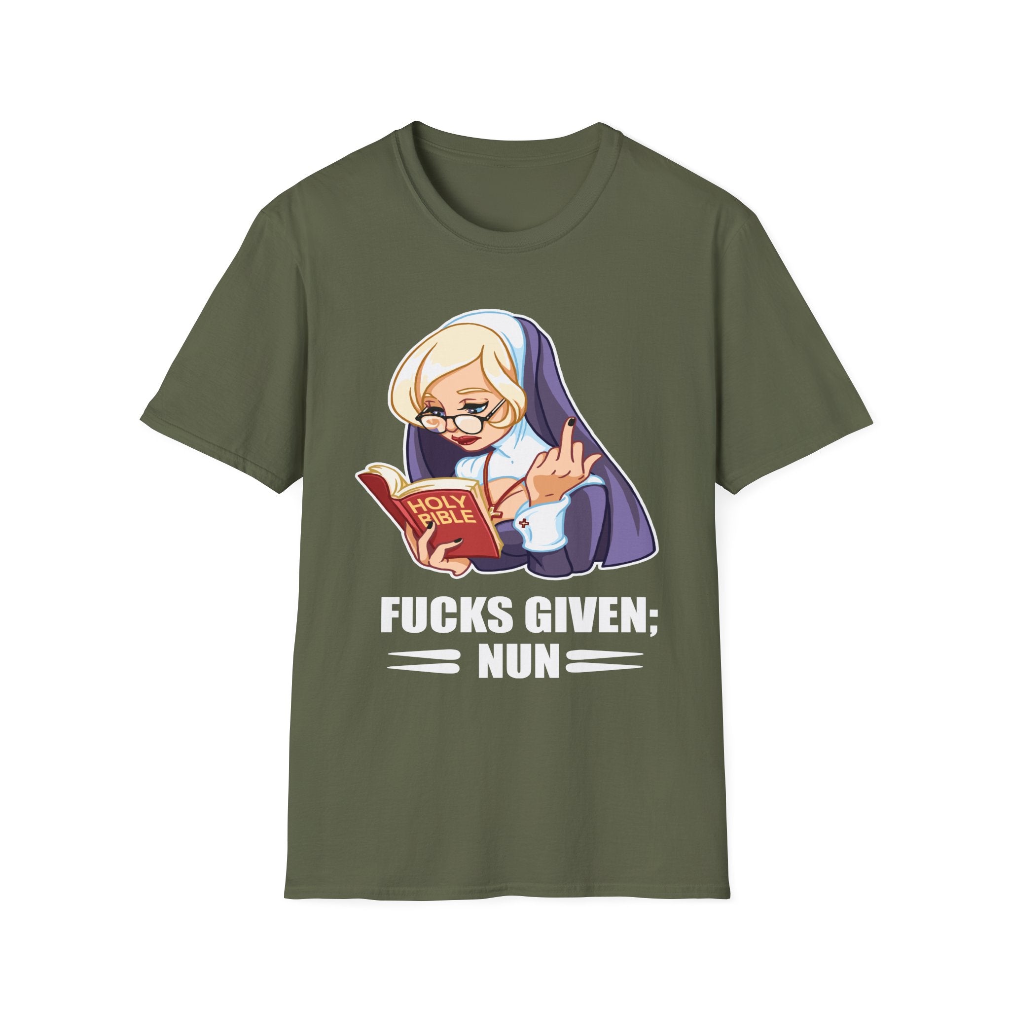 Fucks Given Nun | Funny Zero Fucks Given Dark Humor Offensive Gift T-Shirt