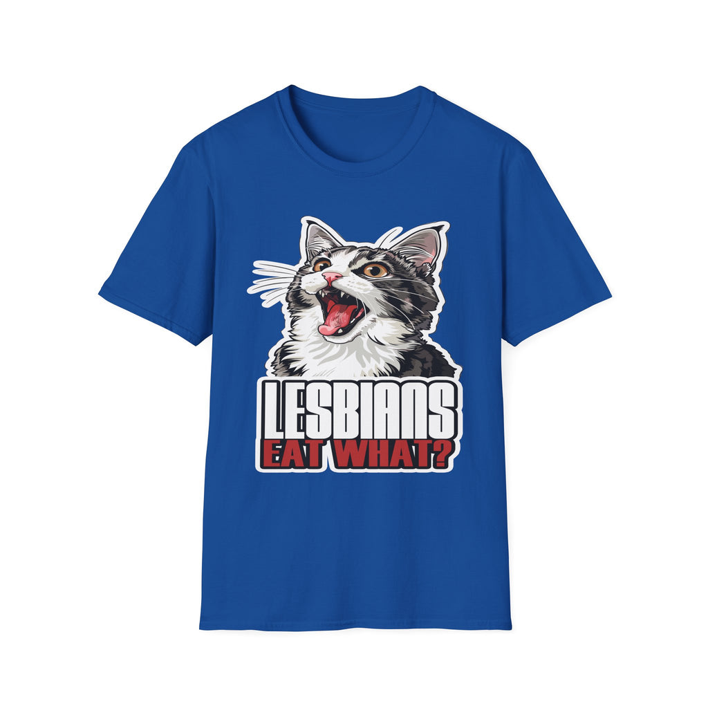 Lesbians Eat What!? | Funny Lesbian Joke LGBTQ Adult Humor Gift T-Shirt