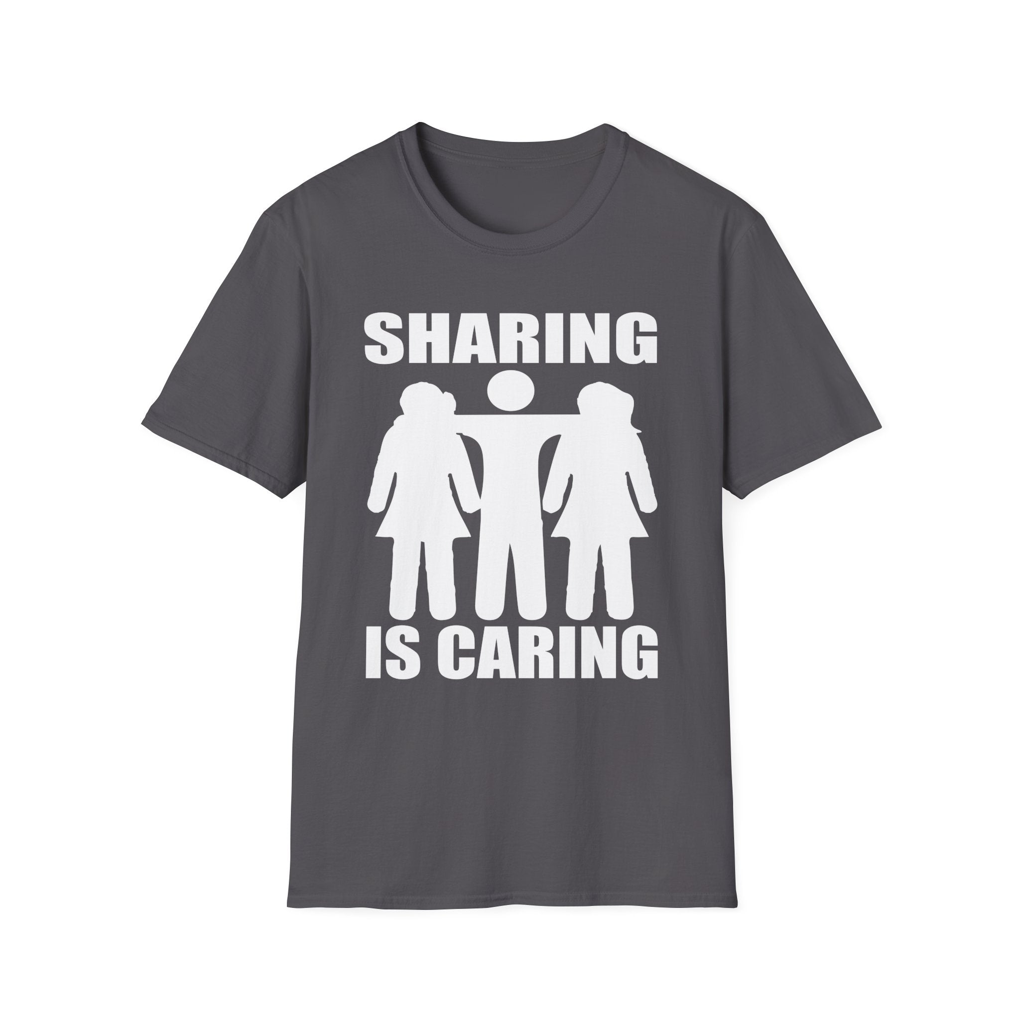 Sharing Is Caring Threesome | Funny Threesome Throuple Swinger Gift for Couples T-Shirt