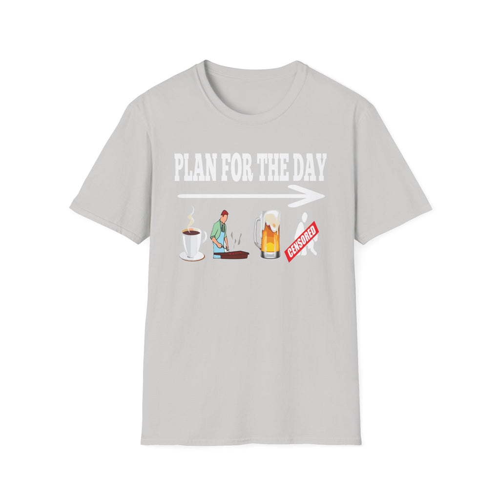 Plan For The Day Coffee Beer Grill Sex | Funny Adult Humor T-Shirt