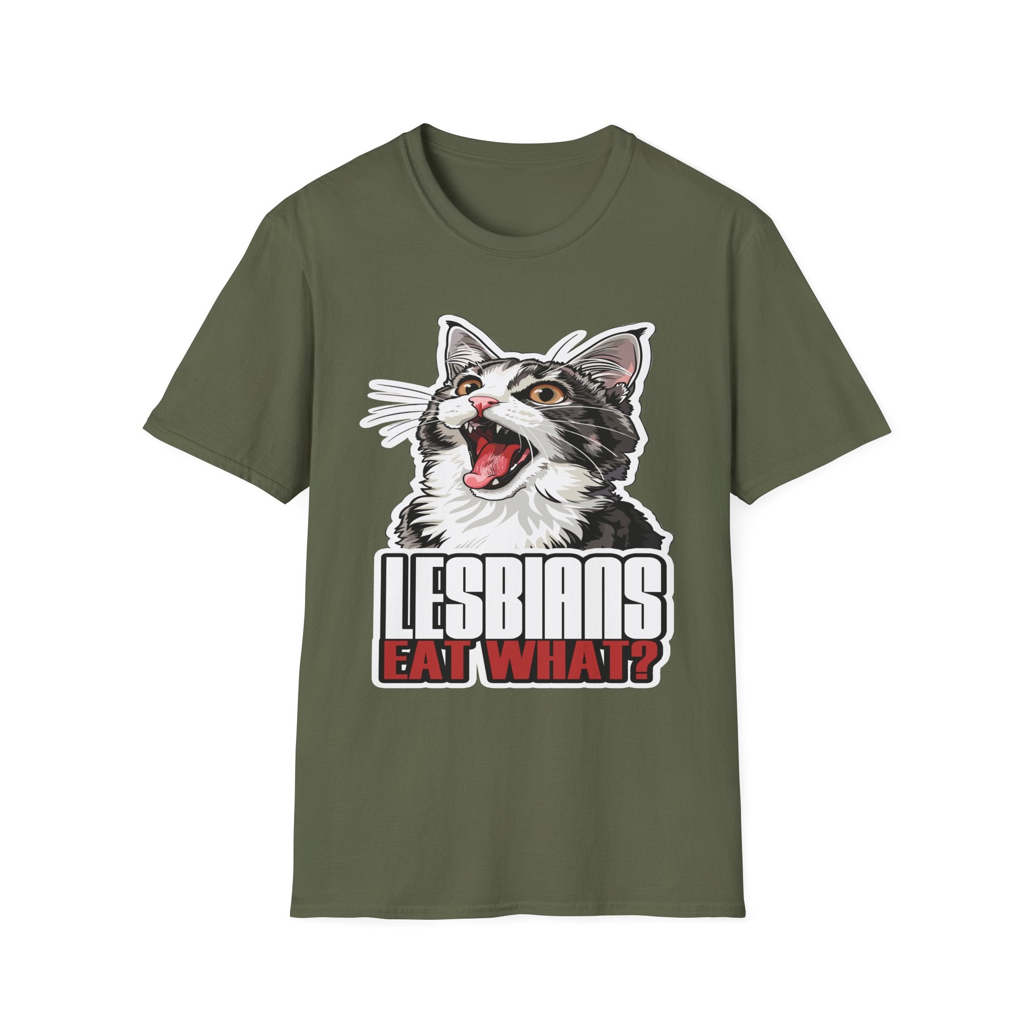 Lesbians Eat What!? | Funny Lesbian Joke LGBTQ Adult Humor Gift T-Shirt