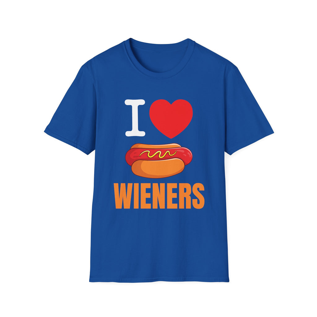 I Love Wieners | Funny Adult Humor Raunchy Gift for Hot Dog Lovers T-Shirt