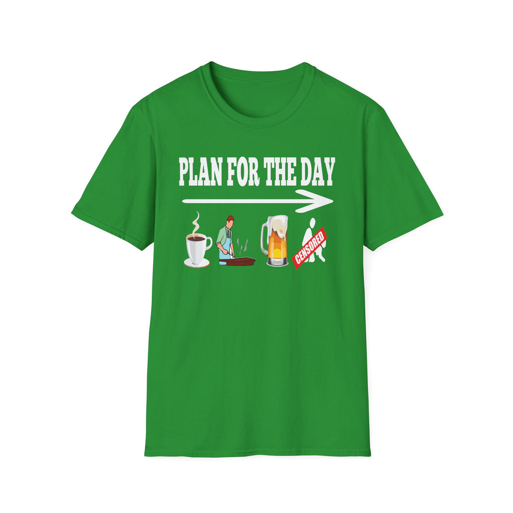 Plan For The Day Coffee Beer Grill Sex | Funny Adult Humor T-Shirt