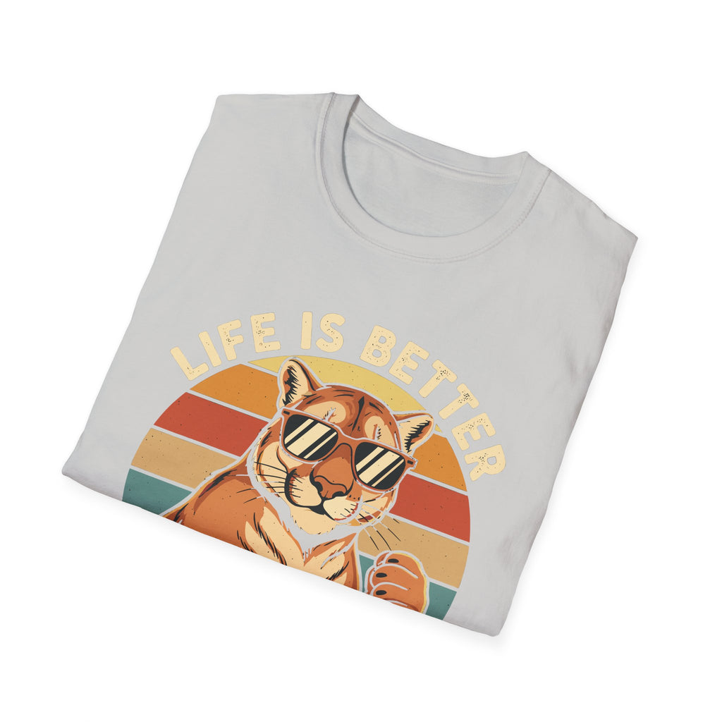 Life Is Better With A Cougar | Funny MILF Dating Graphic Gift T-Shirt