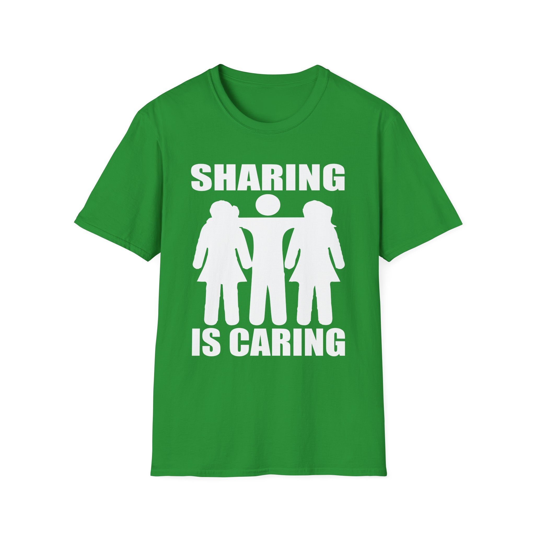 Sharing Is Caring Threesome | Funny Threesome Throuple Swinger Gift for Couples T-Shirt