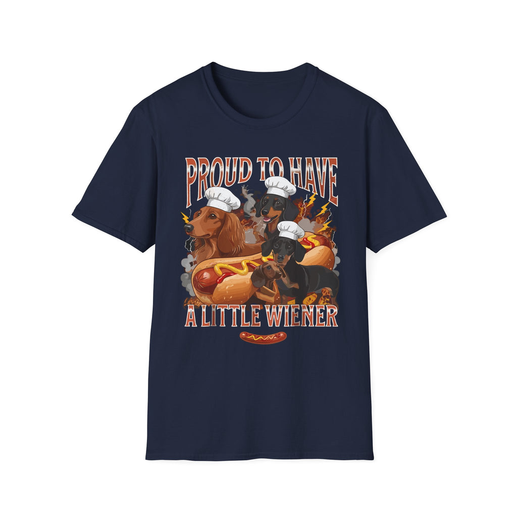 Proud To Have A Little Wiener | Funny Adult Humor Gag Gift T-Shirt