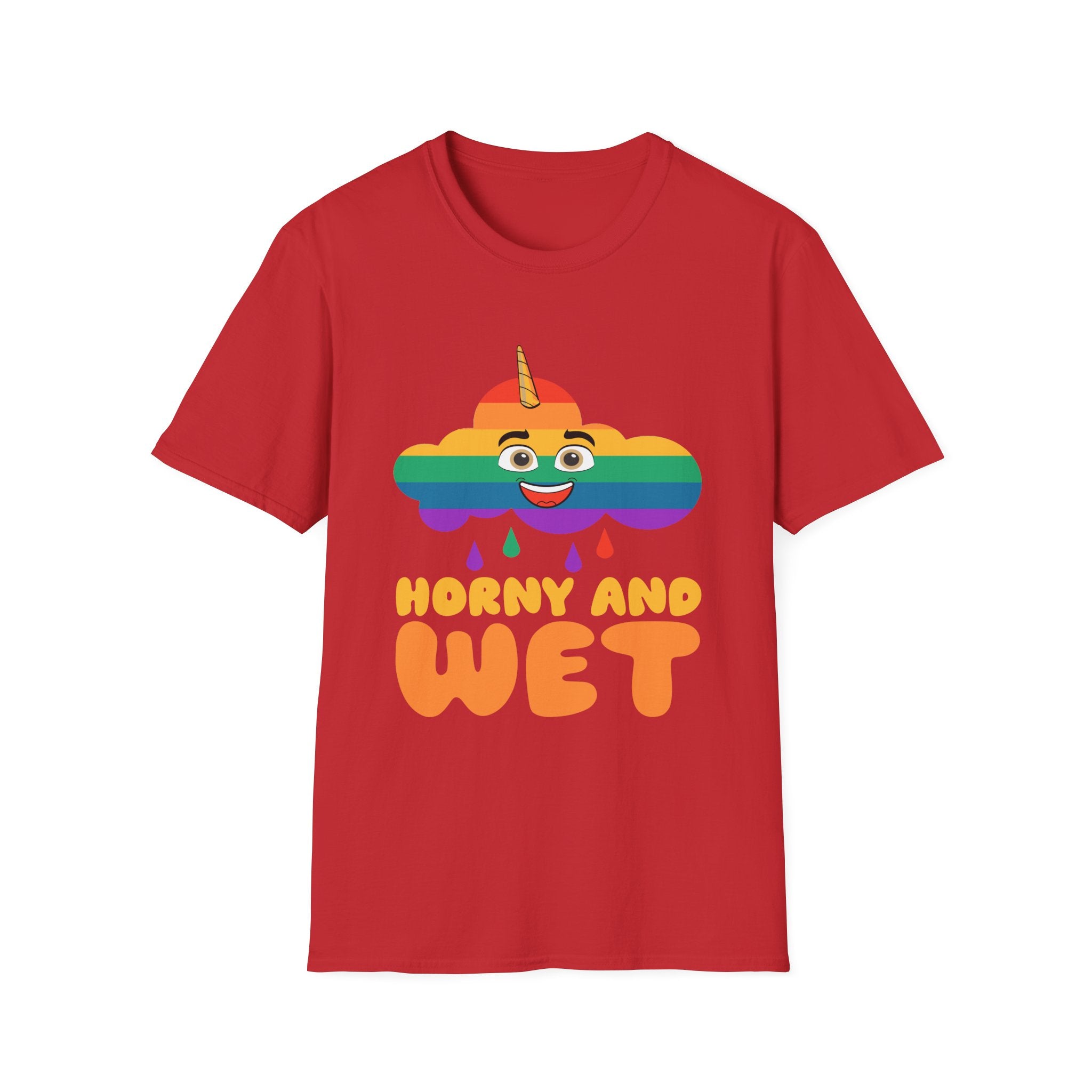 Horny And Wet | Funny Raunchy Sexual Innuendo Naughty Adult Gift T-Shirt