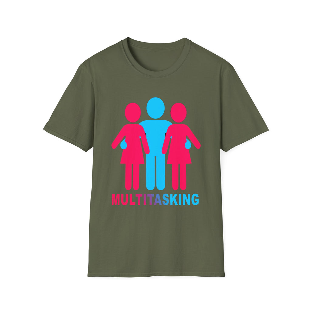 Multitasking Swinger 3 Some | Funny Raunchy Threesome Polyamory Lifestyle Throuple Gift T-Shirt