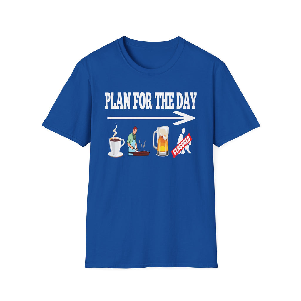 Plan For The Day Coffee Beer Grill Sex | Funny Adult Humor T-Shirt