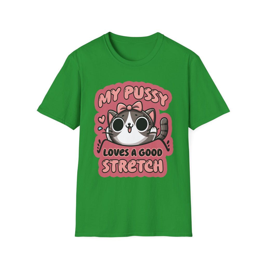 My Pussy Loves A Good Stretch | Funny Adult Humor Raunchy Gag Gift T-Shirt