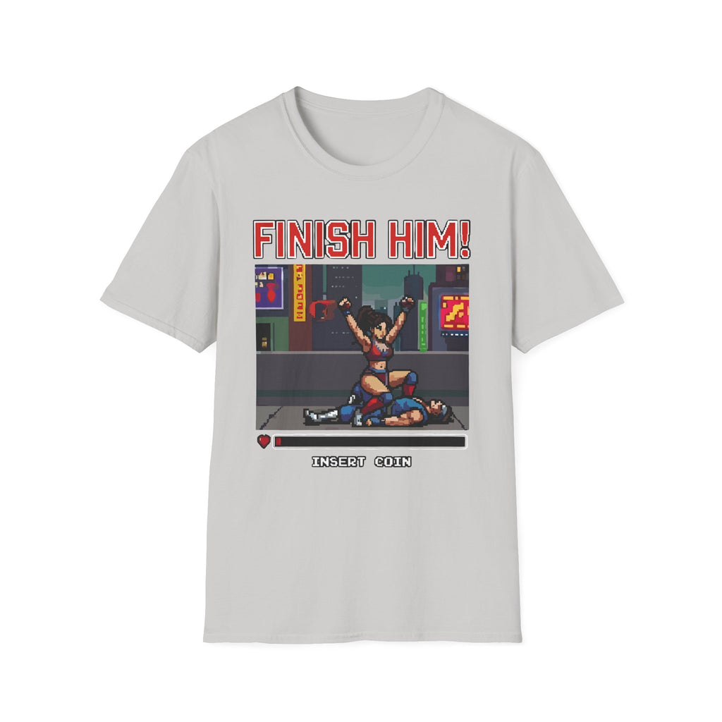 Finish Him Retro Gaming Sexual Innuendo | Funny Adult Humor T-Shirt