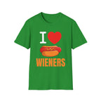 I Love Wieners | Funny Adult Humor Raunchy Gift for Hot Dog Lovers T-Shirt