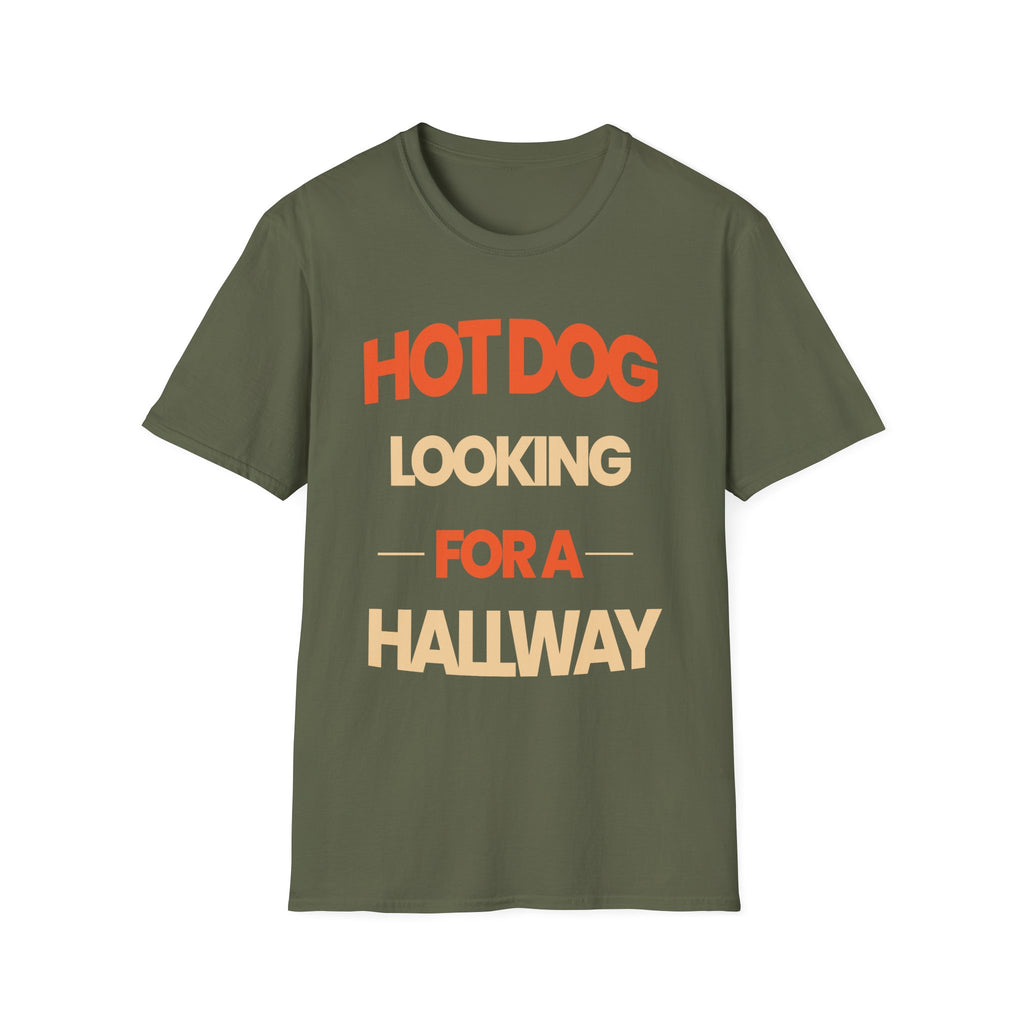 Hot Dog Looking For A Hallway | Funny Adult Humor Raunchy Gag Gift for Men T-Shirt