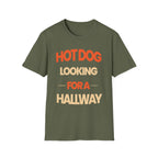 Hot Dog Looking For A Hallway | Funny Adult Humor Raunchy Gag Gift for Men T-Shirt