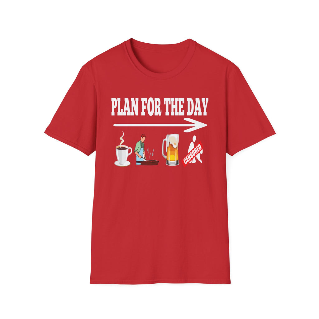 Plan For The Day Coffee Beer Grill Sex | Funny Adult Humor T-Shirt